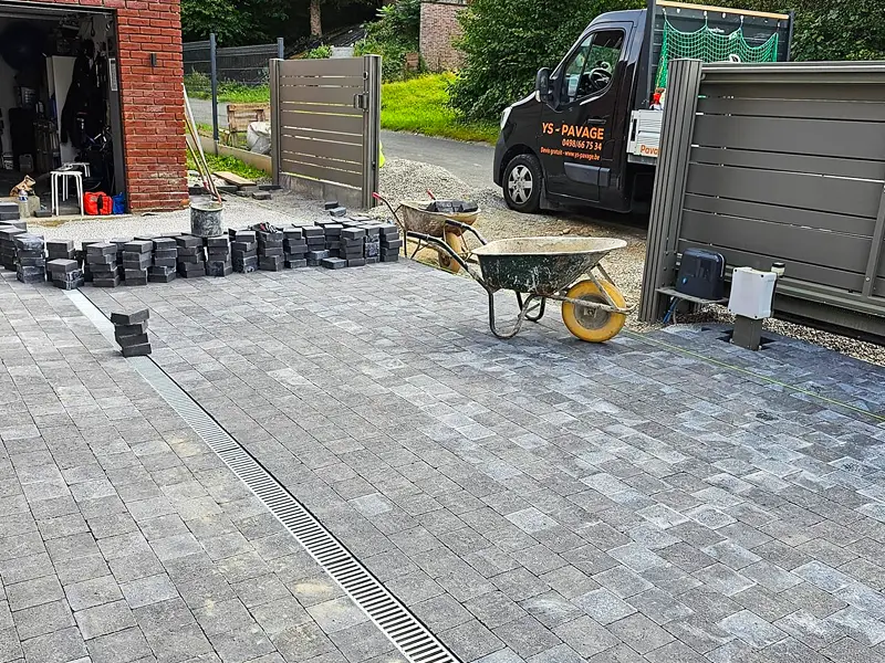 Pavage d'une entrée de maison